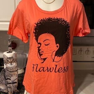 J womens MetroZone casual short sleeve regular size orange t shirt. XL